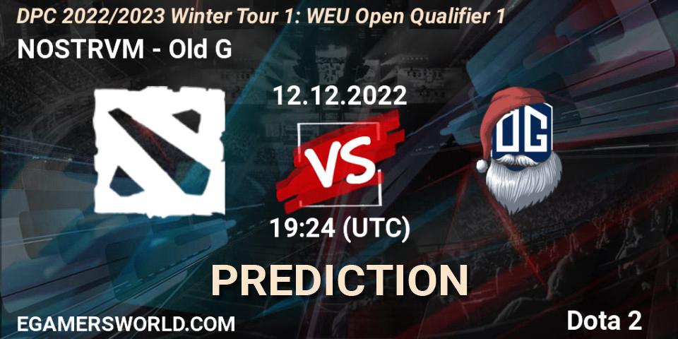 NOSTRVM contre Old G : prédiction de match. 12.12.2022 at 19:24. Dota 2, DPC 2022/2023 Winter Tour 1: WEU Open Qualifier 1