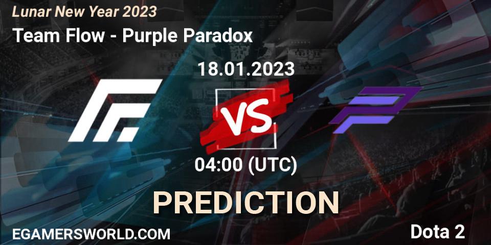 Team Flow contre Purple Paradox : prédiction de match. 18.01.23. Dota 2, Lunar New Year 2023