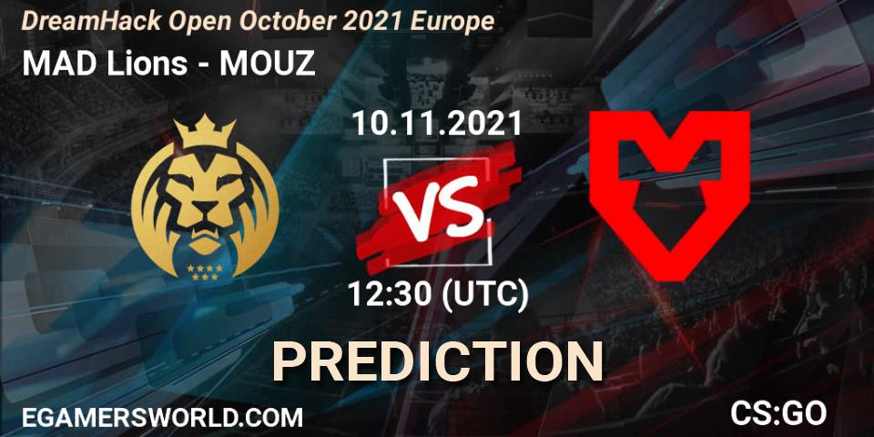 MAD Lions contre MOUZ : prédiction de match. 10.11.2021 at 12:30. Counter-Strike (CS2), DreamHack Open November 2021