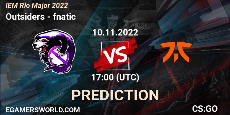 Outsiders contre fnatic : prédiction de match. 10.11.22. CS2 (CS:GO), IEM Rio Major 2022