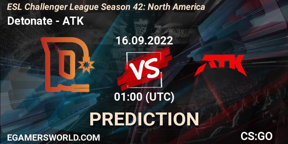 Detonate contre ATK : prédiction de match. 23.09.22. CS2 (CS:GO), ESL Challenger League Season 42: North America