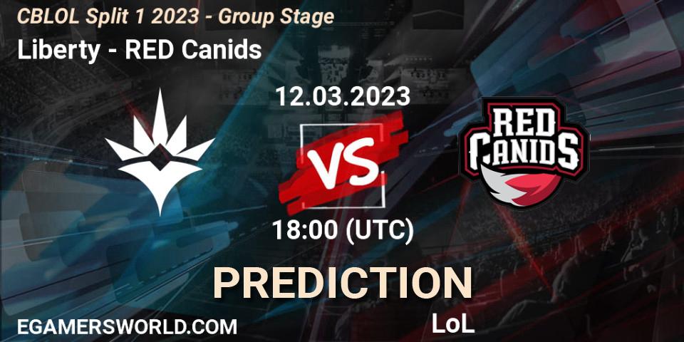 Liberty contre RED Canids : prédiction de match. 12.03.2023 at 18:15. LoL, CBLOL Split 1 2023 - Group Stage