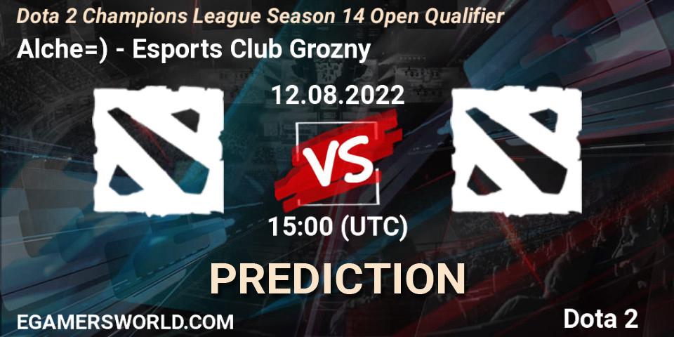Alche=) contre Esports Club Grozny : prédiction de match. 12.08.2022 at 15:00. Dota 2, Dota 2 Champions League Season 14 Open Qualifier