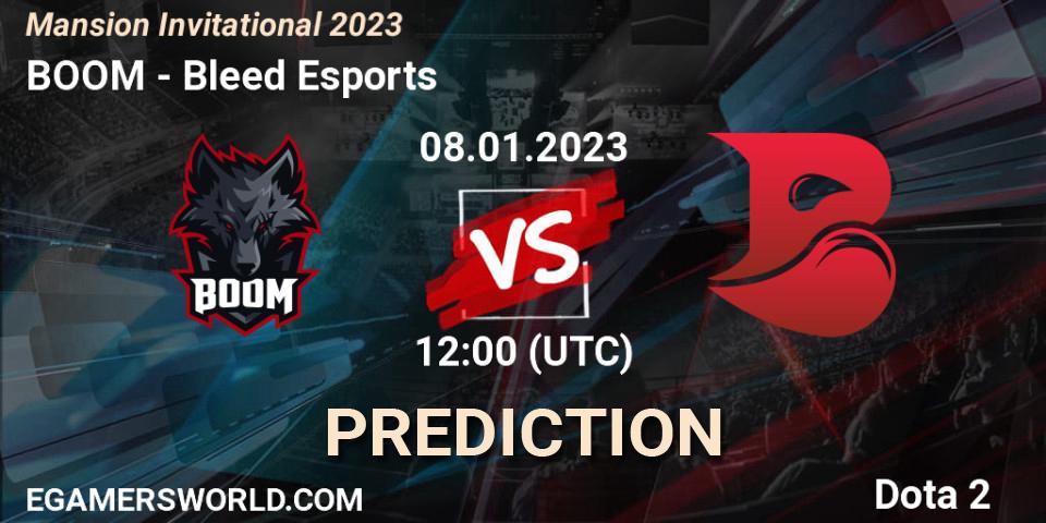 BOOM contre Bleed Esports : prédiction de match. 08.01.2023 at 12:20. Dota 2, Mansion Invitational 2023