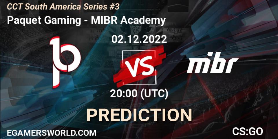 Paquetá Gaming contre MIBR Academy : prédiction de match. 02.12.22. CS2 (CS:GO), CCT South America Series #3