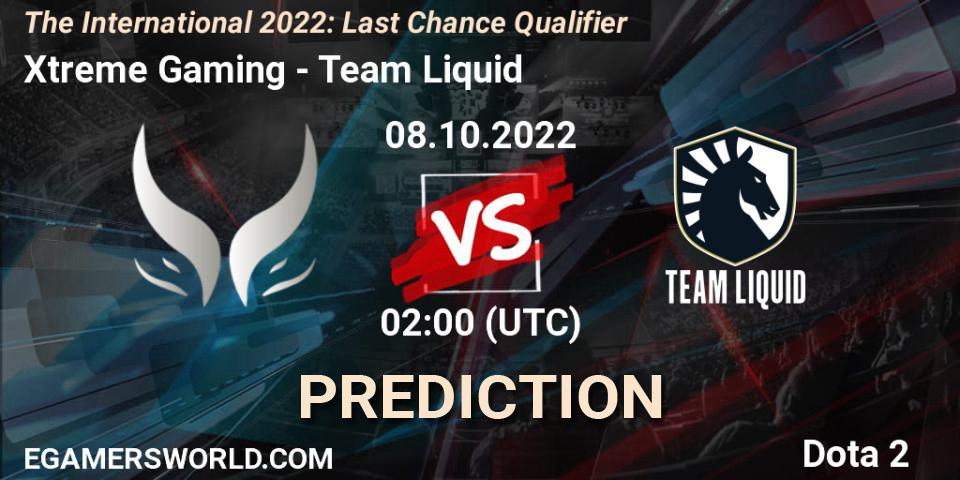Xtreme Gaming contre Team Liquid : prédiction de match. 08.10.22. Dota 2, The International 2022: Last Chance Qualifier