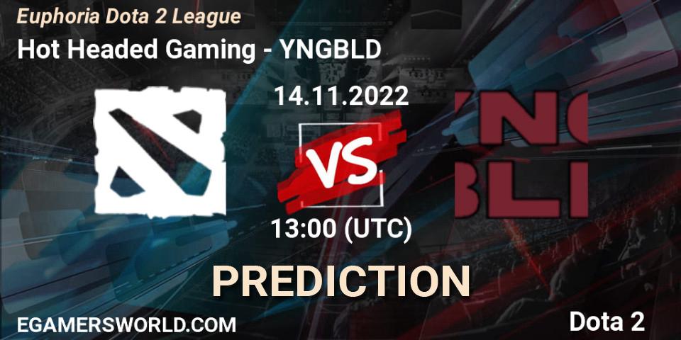 Hot Headed Gaming contre YNGBLD : prédiction de match. 14.11.2022 at 13:11. Dota 2, Euphoria Dota 2 League