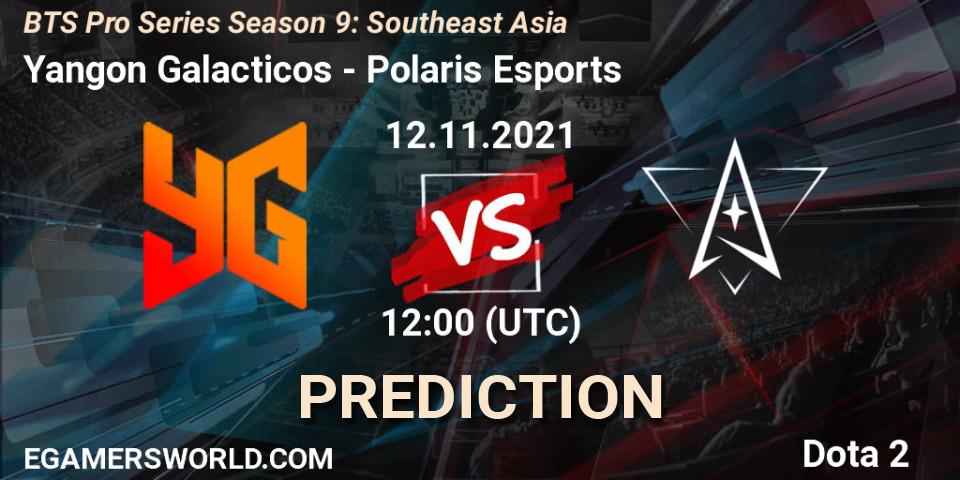 Yangon Galacticos contre Polaris Esports : prédiction de match. 12.11.21. Dota 2, BTS Pro Series Season 9: Southeast Asia