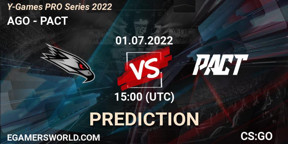 AGO contre PACT : prédiction de match. 01.07.2022 at 15:00. Counter-Strike (CS2), Y-Games PRO Series 2022