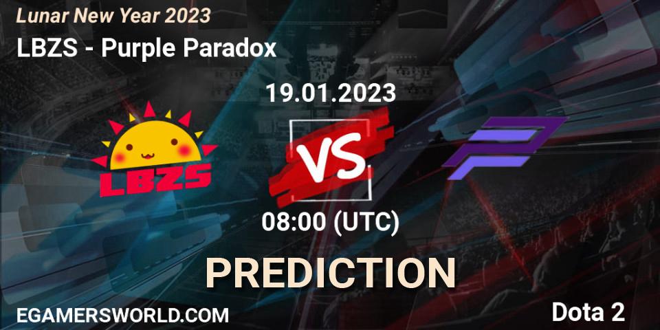 LBZS contre Purple Paradox : prédiction de match. 19.01.23. Dota 2, Lunar New Year 2023