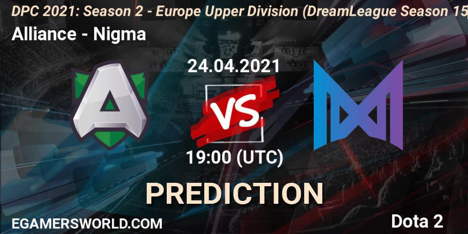 Alliance contre Nigma : prédiction de match. 24.04.2021 at 19:32. Dota 2, DPC 2021: Season 2 - Europe Upper Division (DreamLeague Season 15)