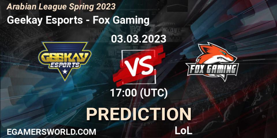 Geekay Esports contre Fox Gaming : prédiction de match. 10.02.23. LoL, Arabian League Spring 2023