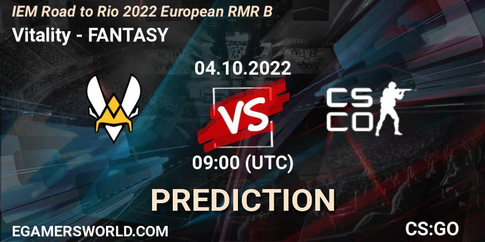 Vitality contre FANTASY : prédiction de match. 04.10.22. CS2 (CS:GO), IEM Road to Rio 2022 European RMR B