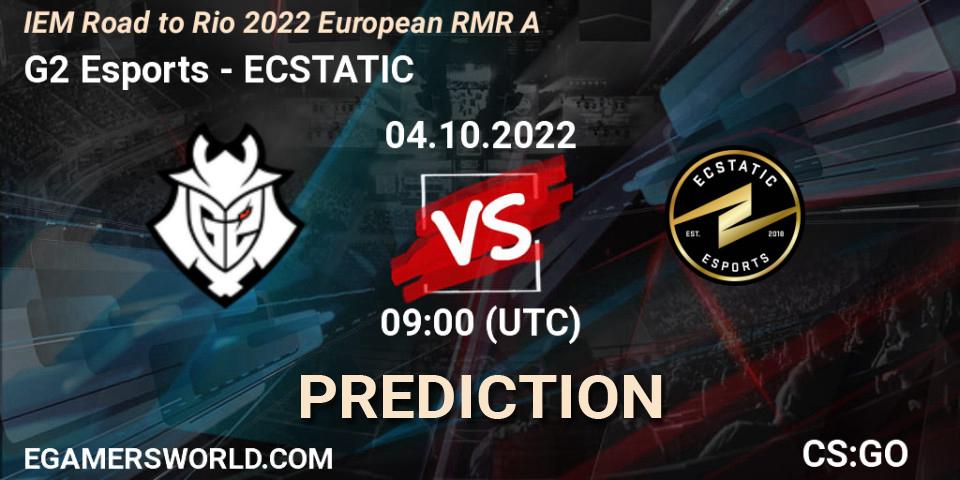 G2 Esports contre ECSTATIC : prédiction de match. 04.10.22. CS2 (CS:GO), IEM Road to Rio 2022 European RMR A