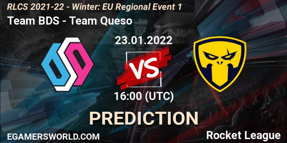 Team BDS contre Team Queso : prédiction de match. 23.01.2022 at 16:00. Rocket League, RLCS 2021-22 - Winter: EU Regional Event 1