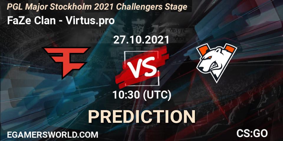 FaZe Clan contre Virtus.pro : prédiction de match. 27.10.21. CS2 (CS:GO), PGL Major Stockholm 2021 Challengers Stage