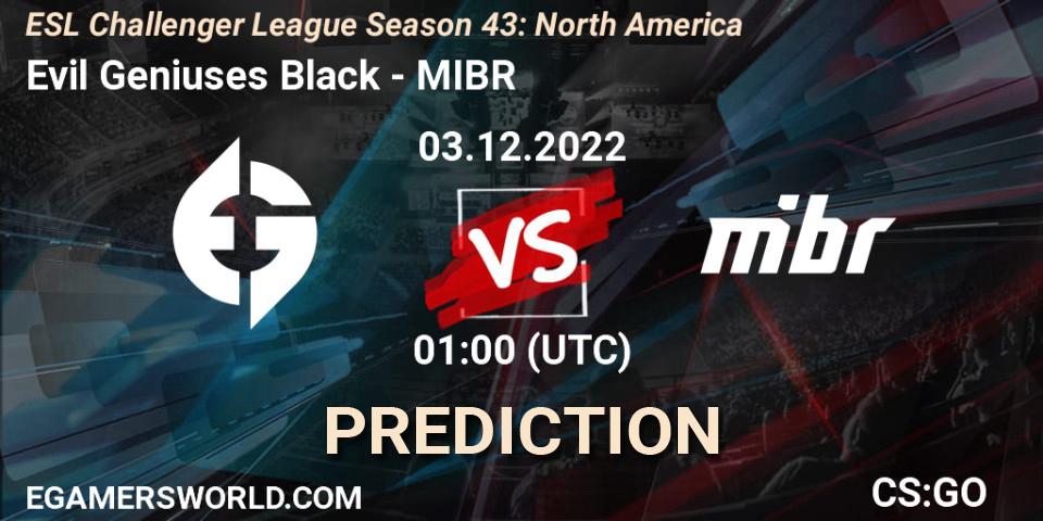 Evil Geniuses Black contre MIBR : prédiction de match. 03.12.22. CS2 (CS:GO), ESL Challenger League Season 43: North America