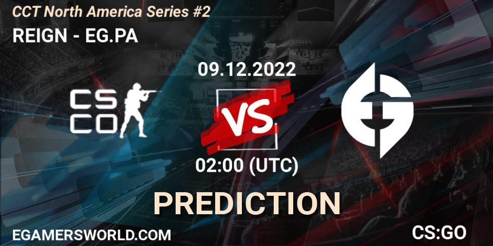 REIGN contre EG.PA : prédiction de match. 09.12.22. CS2 (CS:GO), CCT North America Series #2