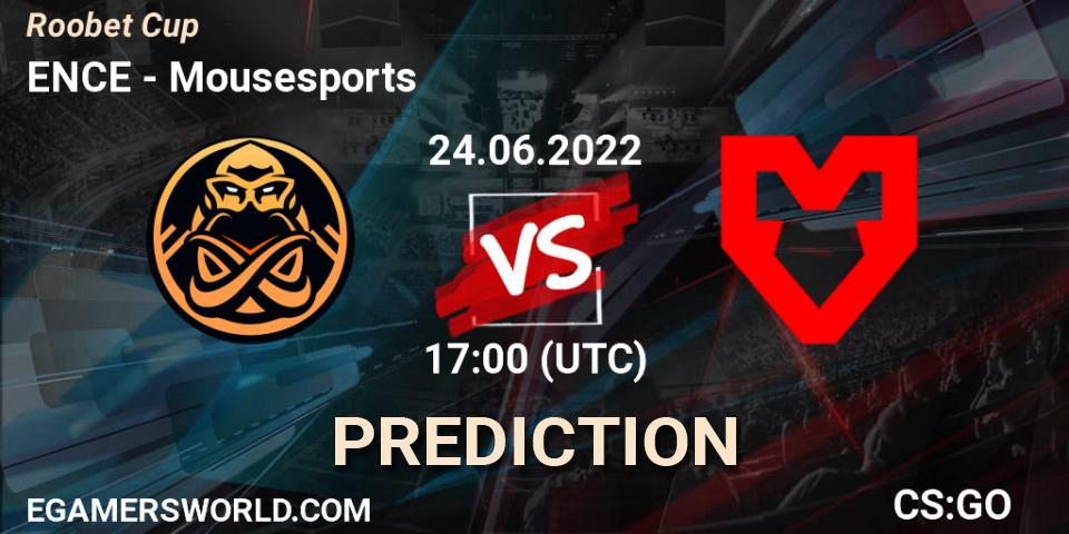 ENCE contre Mousesports : prédiction de match. 24.06.2022 at 17:00. Counter-Strike (CS2), Roobet Cup