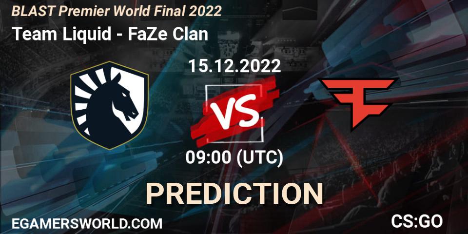 Team Liquid contre FaZe Clan : prédiction de match. 15.12.22. CS2 (CS:GO), BLAST Premier World Final 2022