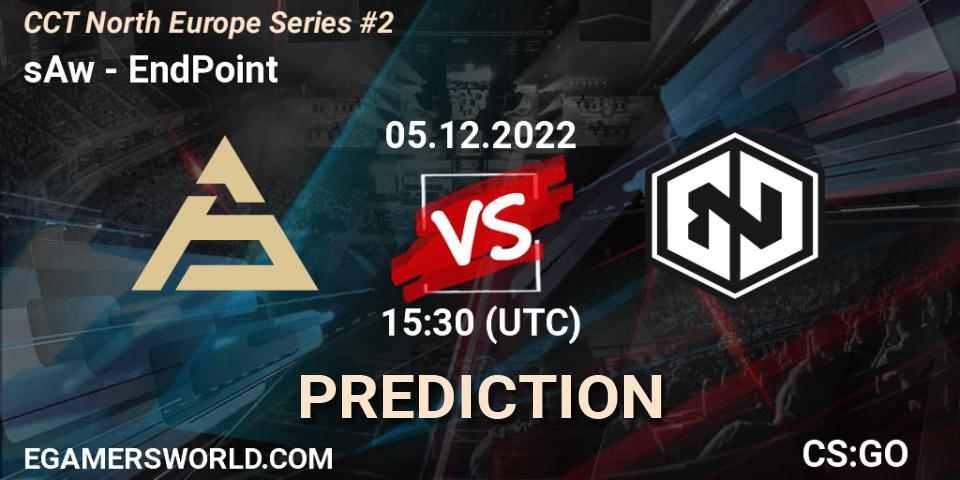 sAw contre EndPoint : prédiction de match. 05.12.2022 at 15:30. Counter-Strike (CS2), CCT North Europe Series #2