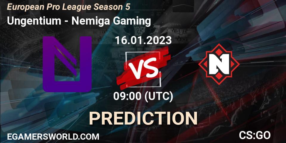Ungentium contre Nemiga Gaming : prédiction de match. 16.01.2023 at 09:10. Counter-Strike (CS2), European Pro League Season 5