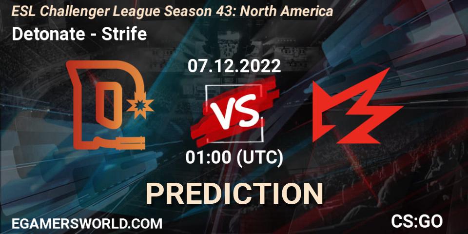 Detonate contre Strife : prédiction de match. 07.12.22. CS2 (CS:GO), ESL Challenger League Season 43: North America