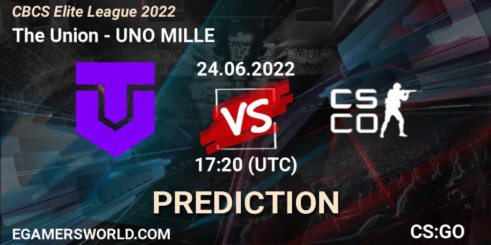 The Union contre UNO MILLE : prédiction de match. 24.06.2022 at 17:20. Counter-Strike (CS2), CBCS Elite League 2022