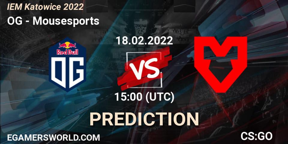 OG contre Mousesports : prédiction de match. 18.02.22. CS2 (CS:GO), IEM Katowice 2022