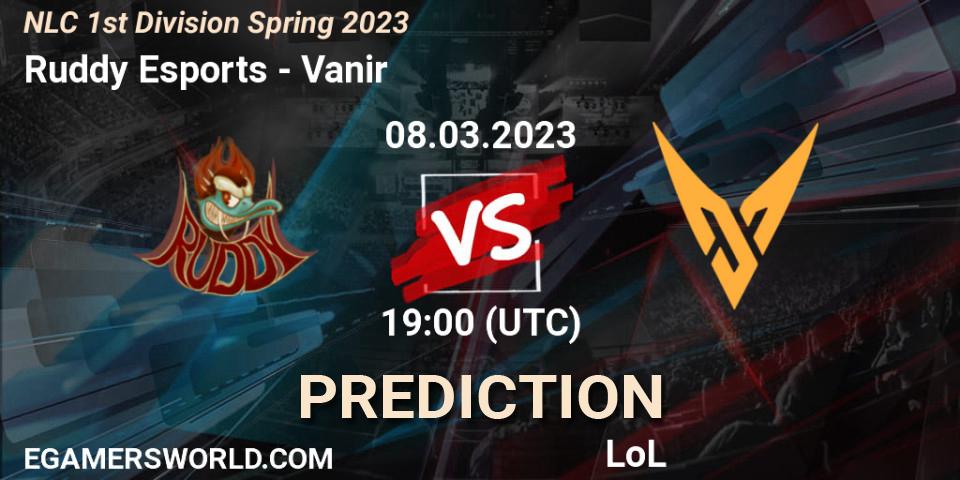 Ruddy Esports contre Vanir : prédiction de match. 14.02.2023 at 19:00. LoL, NLC 1st Division Spring 2023