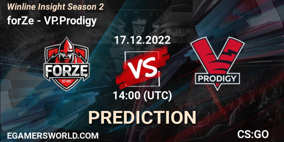 forZe contre VP.Prodigy : prédiction de match. 17.12.2022 at 14:00. Counter-Strike (CS2), Winline Insight Season 2