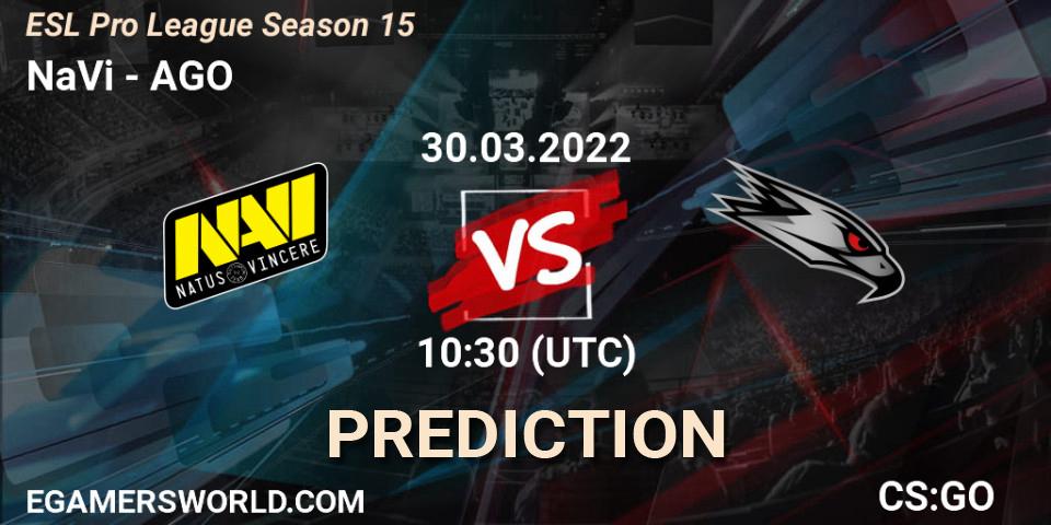 NaVi contre AGO : prédiction de match. 30.03.22. CS2 (CS:GO), ESL Pro League Season 15