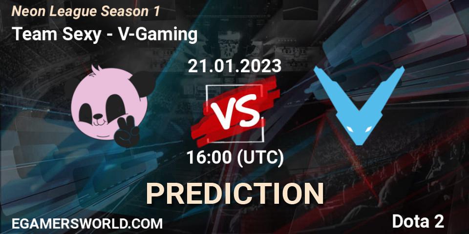 Team Sexy contre V-Gaming : prédiction de match. 21.01.2023 at 16:19. Dota 2, Neon League Season 1