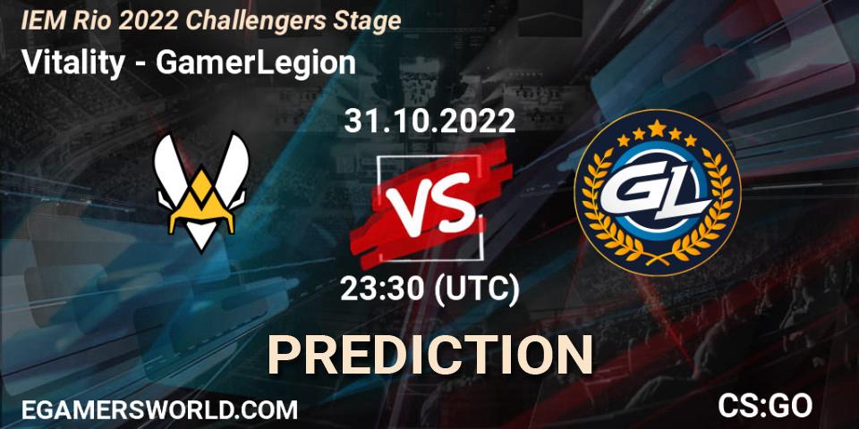 Vitality contre GamerLegion : prédiction de match. 01.11.22. Counter-Strike (CS2), IEM Rio 2022 Challengers Stage
