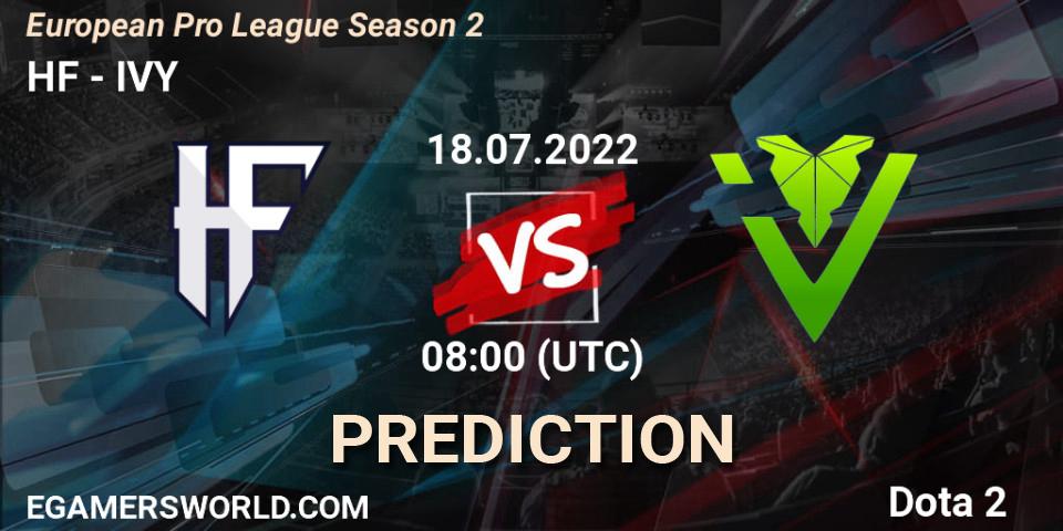 HF contre IVY : prédiction de match. 18.07.2022 at 08:21. Dota 2, European Pro League Season 2