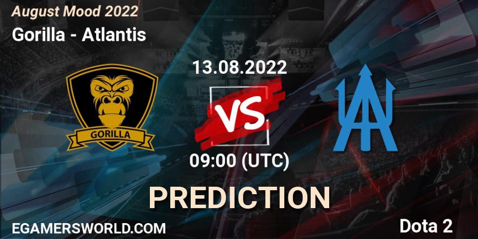 Gorilla contre Atlantis : prédiction de match. 13.08.2022 at 09:56. Dota 2, August Mood 2022