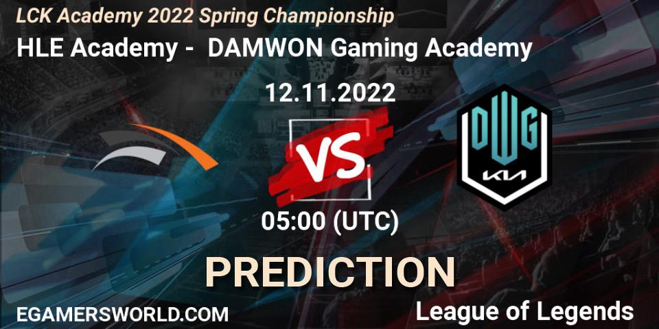 HLE Academy contre DAMWON Gaming Academy : prédiction de match. 12.11.2022 at 05:00. LoL, LCK Academy 2022 Spring Championship