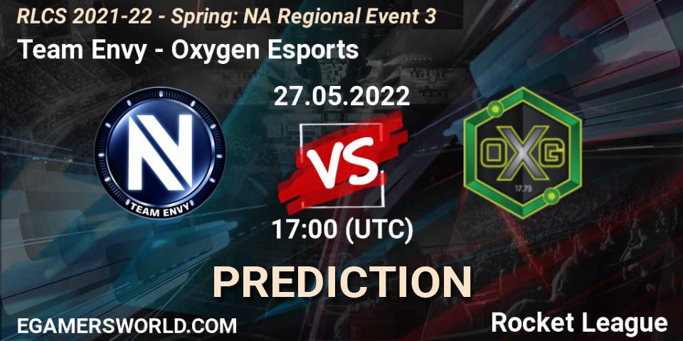 Team Envy contre Oxygen Esports : prédiction de match. 27.05.22. Rocket League, RLCS 2021-22 - Spring: NA Regional Event 3
