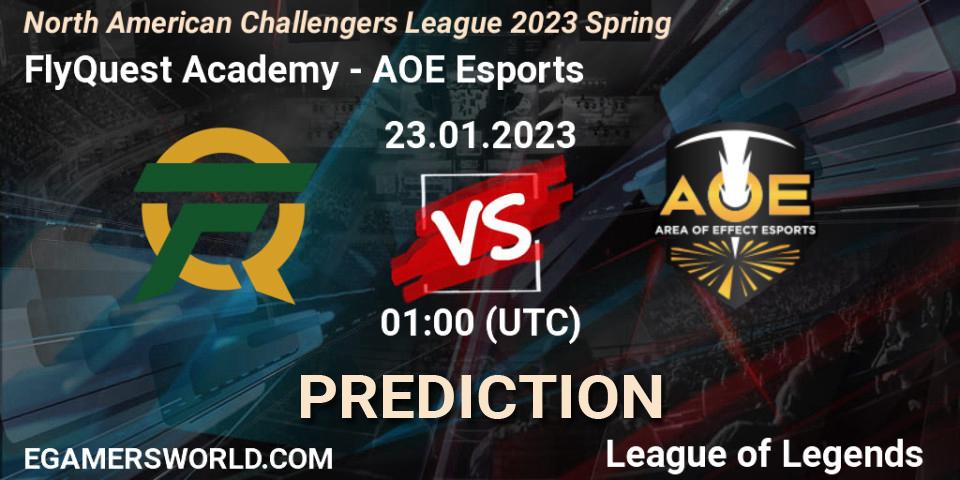 FlyQuest Challengers contre AOE Esports : prédiction de match. 23.01.23. LoL, NACL 2023 Spring - Group Stage