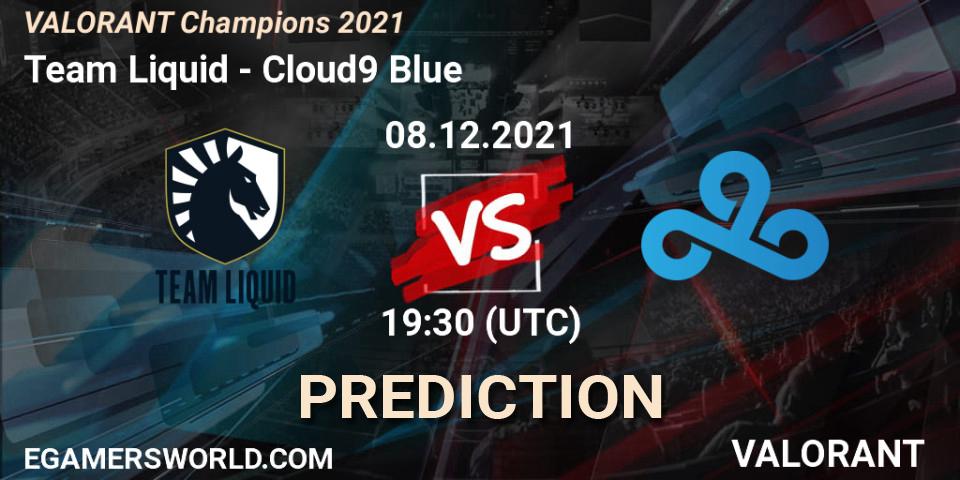 Team Liquid contre Cloud9 Blue : prédiction de match. 08.12.2021 at 20:00. VALORANT, VALORANT Champions 2021