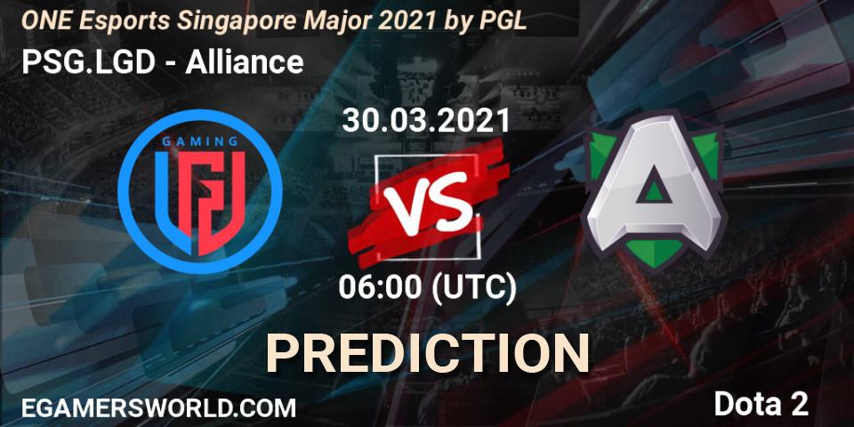 PSG.LGD contre Alliance : prédiction de match. 30.03.2021 at 06:32. Dota 2, ONE Esports Singapore Major 2021