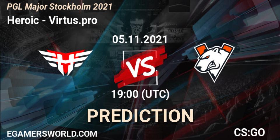 Heroic contre Virtus.pro : prédiction de match. 04.11.21. CS2 (CS:GO), PGL Major Stockholm 2021