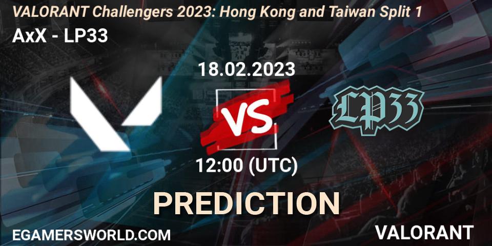 AxX contre LP33 : prédiction de match. 18.02.23. VALORANT, VALORANT Challengers 2023: Hong Kong and Taiwan Split 1