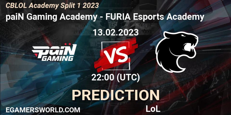paiN Gaming Academy contre FURIA Esports Academy : prédiction de match. 13.02.2023 at 22:00. LoL, CBLOL Academy Split 1 2023