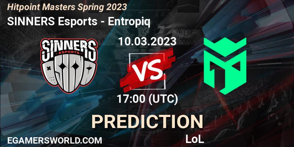 SINNERS Esports contre Entropiq : prédiction de match. 14.02.23. LoL, Hitpoint Masters Spring 2023