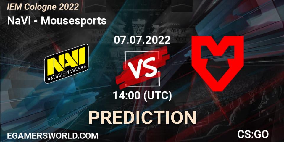 NaVi contre Mousesports : prédiction de match. 07.07.2022 at 14:00. Counter-Strike (CS2), IEM Cologne 2022