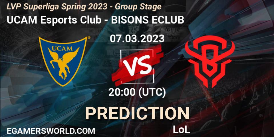 UCAM Esports Club contre BISONS ECLUB : prédiction de match. 07.03.23. LoL, LVP Superliga Spring 2023 - Group Stage