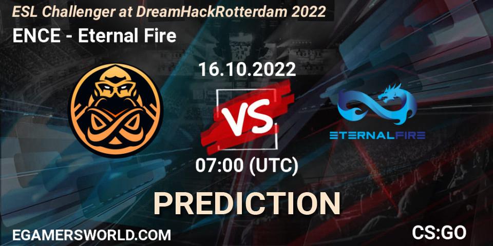 ENCE contre Eternal Fire : prédiction de match. 16.10.22. CS2 (CS:GO), ESL Challenger at DreamHack Rotterdam 2022
