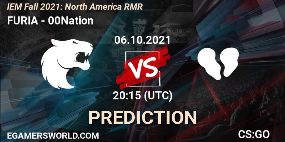FURIA contre 00Nation : prédiction de match. 06.10.2021 at 20:30. Counter-Strike (CS2), IEM Fall 2021: North America RMR