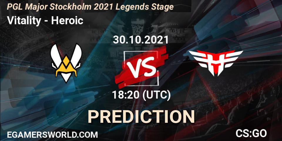 Vitality contre Heroic : prédiction de match. 30.10.21. CS2 (CS:GO), PGL Major Stockholm 2021 Legends Stage